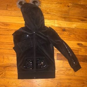 Velour animal ear hoodie